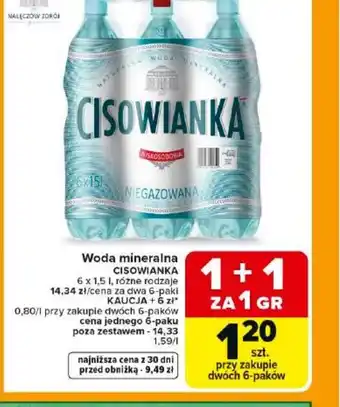 Carrefour Woda mineralna Cisowianka oferta