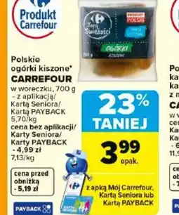 Carrefour Polskie ogórki kiszone Carrefour oferta