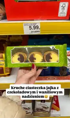 Dino Kruche ciasteczka - jajka z nadzieniem czekoladowym i waniliowym oferta