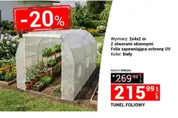 Merkury Market Tunel foliowy z otworami okiennymi folia zapewniająca ochronę UV biały oferta