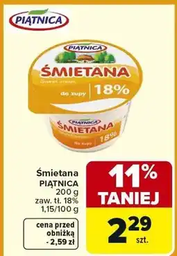 Carrefour Śmietana do zupy 18% oferta
