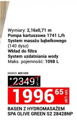 Merkury Market Basen z hydromasażem Spa Olive Green S2 28428NP oferta
