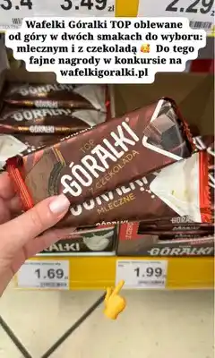 Dino Wafelki góralki TOP oblewane od góry z czekoladą oferta