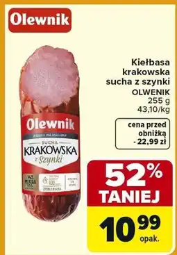 Carrefour Kiełbasa krakowska sucha z szynki oferta