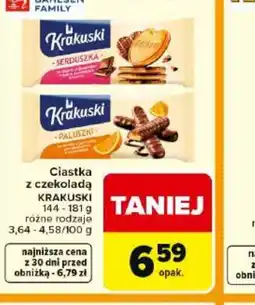 Carrefour Ciastka z czekoladą Krakuski oferta