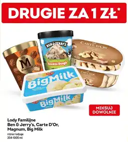 Żabka Lody Familijne Ben & Jerry's, Carte D'Or, Magnum, Big Milk oferta