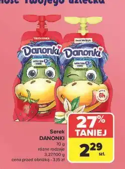 Carrefour Jogurt w saszetce truskawka Danone Danonki oferta