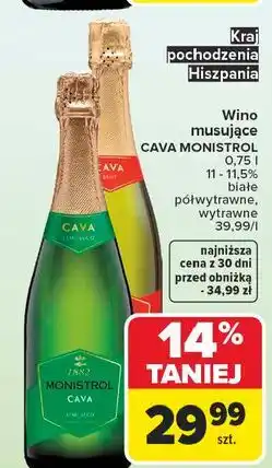 Carrefour Wino brut białe Monistrol Cava oferta