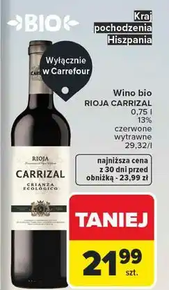 Carrefour Wino Carrizal Rioja oferta