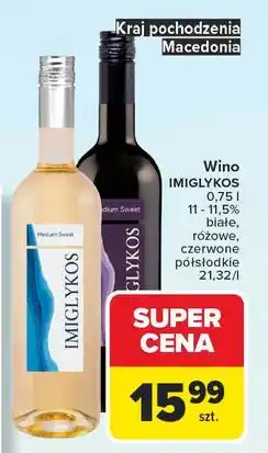Carrefour Wino Imiglykos Melritos Medium Sweet Rose oferta