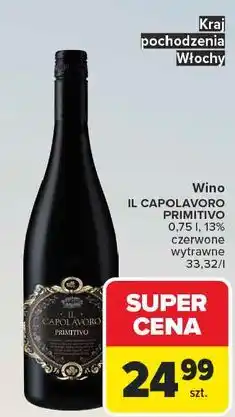Carrefour Wino czerwone Il Capolavoro Primitivo oferta