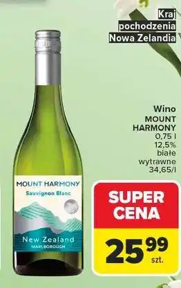 Carrefour Wino Mount Harmony Sauvignon Blanc oferta