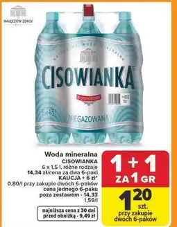 Carrefour Woda niegazowana Cisowianka oferta
