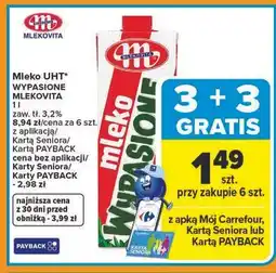 Carrefour Mleko 3.2% Mlekovita Wypasione oferta