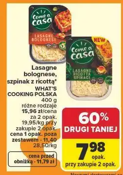Carrefour Lasagne ze szpinakiem i ricottą Come A Casa oferta