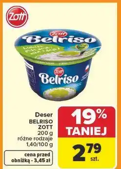 Carrefour Ryż na mleku pistacjowy Zott Belriso oferta