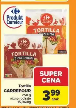 Carrefour Tortilla z ziarnami Carrefour Classic oferta