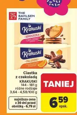 Carrefour Paluszki w czekoladzie z galaretką pomarańczową Krakuski oferta