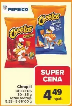 Carrefour Chrupki spirals ser z ketchupem Cheetos oferta