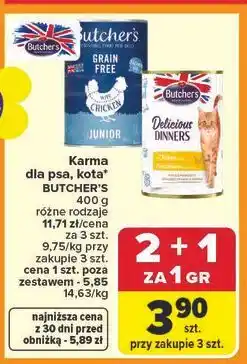 Carrefour Karka dla kota z kurczakiem Butcher's Delicious Dinners oferta
