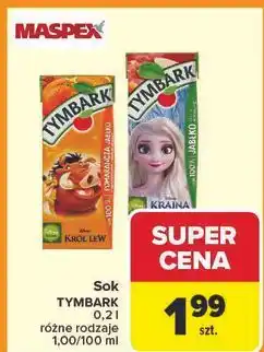 Carrefour Sok jabłkowy Tymbark Kartonik oferta