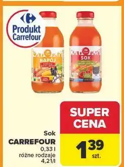 Carrefour Sok marchew-jabłko-malina Carrefour Classic oferta