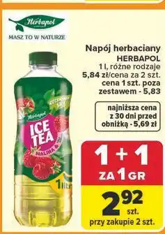 Carrefour Napój herbaciany malina Herbapol Ice Tea oferta
