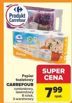 Carrefour Papier toaletowy lawendowy Carrefour Essential oferta