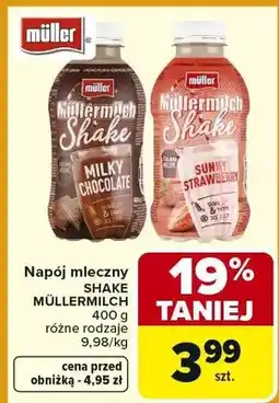 Carrefour Napój mleczny Shake różne rodzaje oferta