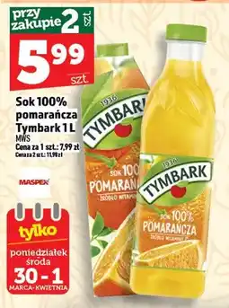 Topaz Sok 100% pomarańcza Tymbark oferta