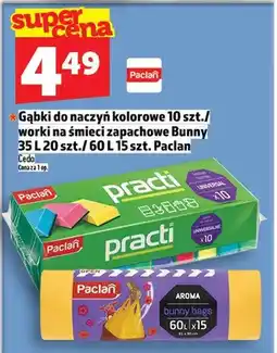 Topaz Gąbki do naczyń kolorowe 10 szt./worki na śmieci zapachowe Bunny 35l 20 szt./60l 15 szt oferta