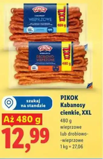 Lidl Pikok kabanosy cienkie, xxl oferta