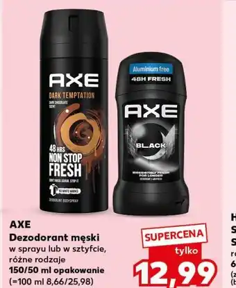 Kaufland AXE Dezodorant męski w sprayu lub w sztyfcie oferta