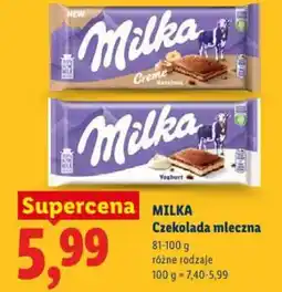 Lidl Milka czekolada mleczna oferta