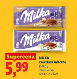 Lidl Czekolada mleczna różne rodzaje oferta