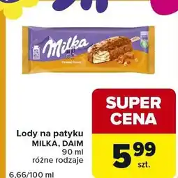 Carrefour Express Lody na patyku Milka, Daim różne rodzaje oferta