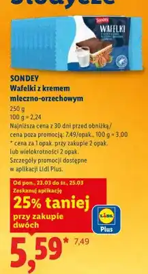 Lidl Wafelki z kremem mleczno-orzechowym oferta