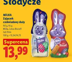 Lidl Zając czekoladowy duży Milka, Lotus Biscoff lub Oreo oferta