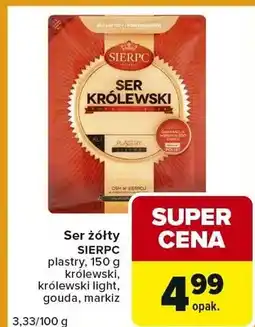 Carrefour Express Ser żółty Sierpc plastry, 150 g królewski light, gouda, Titi oferta