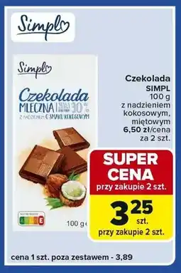 Carrefour Express Czekolada mleczna z nadzieniem kokosowym, mlecznym oferta
