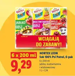 Lidl Sok 100% Psi Patrol jabłko, multiwitamina i wieloowocowy 6-pak oferta