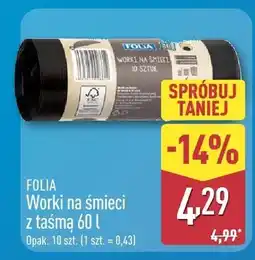 ALDI Worki na śmieci z taśmą oferta