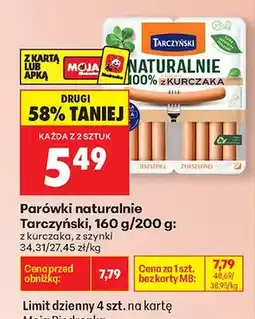 Biedronka Parówki naturalnie z kurczaka, z szynki oferta