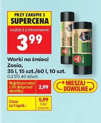 Biedronka Worki na śmieci Zosia oferta