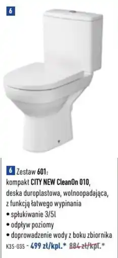 Cersanit Zestaw 601: kompakt city new clean on 010 oferta