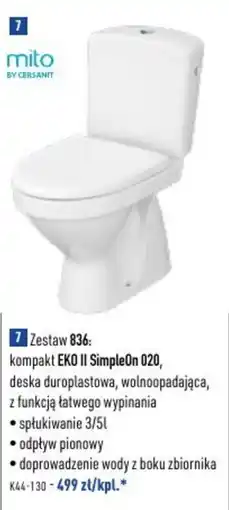 Cersanit Zestaw 836: kompakt eko ii simpleon 020 mito by cersanit oferta