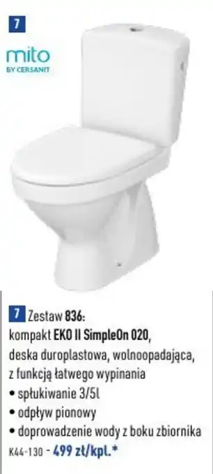 Cersanit Zestaw 836: kompakt eko ii simpleon 020 mito by cersanit oferta