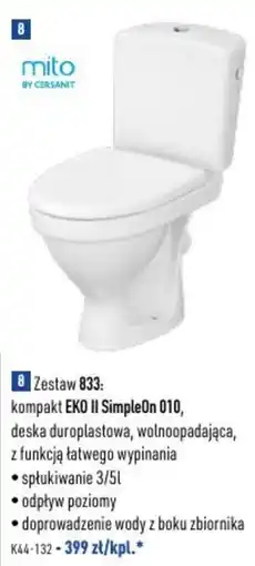 Cersanit Zestaw 833: kompakt eko ii simpleon 010 mito by cersanit oferta