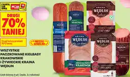 Biedronka WSZYSTKIE PACZKOWANE KIEŁBASY KRAKOWSKIE I ŻYWIECKIE KRAINA WĘDLIN oferta