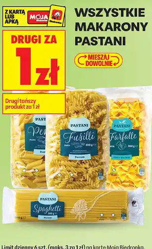 Biedronka Wszystkie makarony Pastani oferta